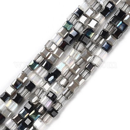 Electroplate Glass Beads Strands GLAA-P056-02A-1