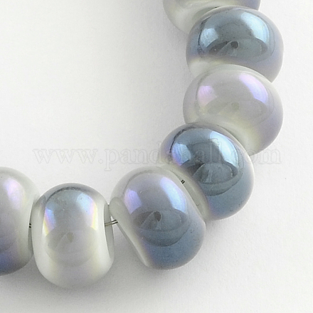 Electroplate Imitation Jade Glass  Bead Strands EGLA-Q048-07-1