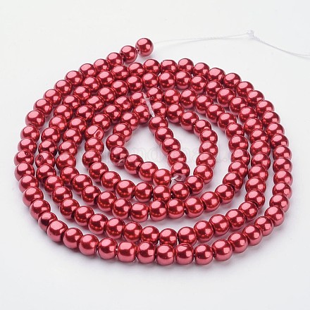 Chapelets de perles en verre nacré HY-6D-B73-1