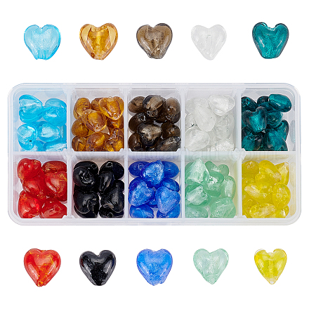 Olycraft valentine geschenke für ihre ideen handgemachte silberfolie glasperlen FOIL-OC0001-01-1