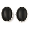 Natural Obsidian Multi-Strand Links, Oval, Cadmium Free & Lead Free, Platinum, 20.5x15.5x10.5mm, Hole: 2mm