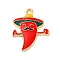 Alloy Enamel Pendants, Cinco De Mayo, Cadmium Free & Nickel Free & Lead Free, Rack Plating, Hot Pepper, 24x19x2mm, Hole: 1.8mm