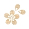 Brass Pendants, Filigree Findings, Teardrop, Real 18K Gold Plated, 25.5x16.8x1mm, Hole: 1.2mm
