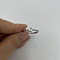 Brass Micro Pave Clear Cubic Zirconia Finger Rings, Real Platinum Plated, Letter D, Inner Diameter: 20mm