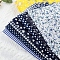 Cotton Fabric, for Patchwork, Sewing Tissue to Patchwork, Square with Flower Pattern, White, 25x25cm, 7 sheets/set