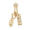 Brass Micro Pave Clear Cubic Zirconia Clasp, Rectangle & Column, Real 18K Gold Plated, 18mm