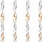 16Pcs 4 styles Brass Lobster Claw Clasps, Platinum & Golden, 16pcs/box