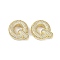Brass Micro Pave Clear Cubic Zirconia Pendants, Letter Q, 25.5x21.5x7.5mm, hole: 4x2mm