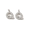 Initial Letter Brass Micro Pave Cubic Zirconia Pendants, Letter Q, 9~10x4~10x1.5~2mm, Hole: 1.5mm