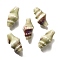Handmade Porcelain Beads, Conch, Dark Sea Green, 20x10.5x10mm, Hole: 1.8mm