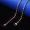 PVD Vacuum Plating 304 Stainless Steel Cable Chain Necklace, with Lobster Claw Clasp, Real 18K Gold Plated, 19.68 inch(50cm), Link: 4x3x0.8mm