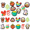 12Pcs 12 Styles Easter Silicone Focal Beads, Mixed Color, Mixed Shapes, 25~30.5x19.5~30x7~10mm, Hole: 2~4mm, 1pc/style