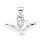 Brass Pendants, Manta Ray/Fish Charms, Platinum, 13~3.5x18x2.5mm, Hole: 3.5x5~5.5mm