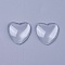 Glass Cabochons, Heart, Clear, 24.5x24.5x5mm