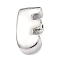 Brass Initial Beads, Platinum, Long-Lasting Plated, Rack Plating, Lead Free & Cadmium Free, Letter E, 21x11.5x8mm, Hole: 8.5x4mm