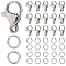 1 Box 200Pcs Silver Lobster Clasps Key Chain Clasps & 400Pcs Open Jump Rings Stainless Steel Metal Small Lobster Claw Lanyard Snap Hook Clasps for Jewelry Making Supplies DIY Keychain Crafts