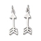 Brass Pendants, Arrow Charms, Long-Lasting Plated, Rack Plating, Lead Free & Cadmium Free, Platinum, 19x6x1mm, Hole: 3mm, Jump Ring: 5x1mm