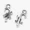 Tibetan Style Alloy Charms, Christmas Candy Cane, Cadmium Free & Lead Free, Antique Silver, 16.5x7.5x4mm, Hole: 1.5mm, about 1135pcs/500g