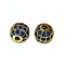 CZ Brass Micro Pave Grade AAA Blue Color Cubic Zirconia Round Beads, Cadmium Free & Nickel Free & Lead Free, Real 18K Gold Plated, 6mm, Hole: 1mm