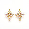 Brass Micro Pave Clear Cubic Zirconia Connector Charms, Snowflake Links, Real 18K Gold Plated, 13.3x10x2.5mm, Hole: 0.9~1mm