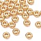 Brass Beads, Cadmium Free & Nickel Free & Lead Free, Textured Flat Round, Real 18K Gold Plated, 3x3x2mm, Hole: 1.2mm