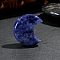 Natural Sodalite Palm Stone Massager, Worry Stone for Anxiety Therapy, Moon, 30x25x8mm