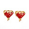304 Stainless Steel Pendants, with Enamel, Melting Heart Charms, Ion Plating(IP), Real 18K Gold Plated, Red, 17.5x16.5x3.5mm, Hole: 1.6mm