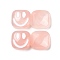 Resin Decoden Cabochons, Smiling Face Square, Pink, 11x27x7mm