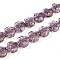 Luminous Handmade Gold Foil Glass Beads Strands, Clover, Glow in the Dark, Medium Purple, 9~10.5x10~11x4.5~6mm, Hole: 1~1.2mm, about 50pcs/strand, 19.29 inch(49cm)
