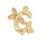 Brass Crystal Rhinestone Letter Links Connector Charms, Real 18K Gold Plated, Letter G, 15x14x4mm, Hole: 1.2mm and 1.5mm