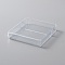 Polystyrene Plastic Storage Box, for Face Cream Cosmetics Sample Jars, Rectangle, 2 Compartments, Clear, 9.8x9.5x1.8cm