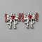 Alloy Enamel Pendants, with Rhinestone, Bowknot, 18x17.5x2.5mm, Hole: 1.5mm