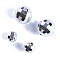 Opaque Acrylic Beads, Round, Silver, 10mm, Hole: 2.5mm