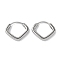 Non-Tarnish 316 Surgical Stainless Steel Hoop Earrings for Women, Stainless Steel Color, Rhombus, 15.5x17.5mm