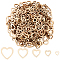 5Sets 5 Styles Wood Cabochons, Heart, Mixed Color, 9.5~29x10~30x2.5mm, 1style/set
