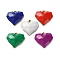 304 Stainless Steel Enamel Pendants, Heart Charm, Ion Plating(IP), Golden, Mixed Color, 17.5x19x5mm, Hole: 1.5x1mm