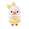 Animal Silicone Beads, Focal Beads, Light Yellow, Duck with Bowknot, 36x20x18mm, Hole: 2mm