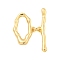 Brass Toggle Clasps, Oval, Real 18K Gold Plated, Oval: 12.5x18.5x3mm, Hole: 1mm, Bar: 25x5x2.5mm, Hole: 1mm