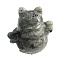 Natural Labradorite Carved Healing Lucky Cat Figurines, Reiki Energy Stone Display Decorations, 60x50x60mm