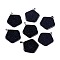 Synthetic Blue Goldstone Pendants, Pentagon Charms with 201 Stainless Steel Snap on Bails, 35~36x33~33.5x3~4.5mm, Hole: 6x3mm