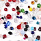 Mixed Style Painted Glass Beads, Mixed Shapes, Mixed Color, 4~20x4~12x3.5~11mm, Hole: 0.8~1.6mm, about 555pcs/500g