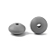 Food Grade Eco-Friendly Silicone Abacus Beads, Gray, 12x6.5mm, Hole: 2mm