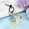 Acrylic Butterfly & Resin Flower Pendant Keychains, with Silicone Cable Zip Ties and Zinc Alloy Lobster Claw Clasps, Light Khaki, 100mm