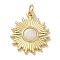 Brass Resin Pendants, with Jump Ring, Sun Charms, Real 18K Gold Plated, 20.5x17.5x2.5mm, Hole: 3.5mm