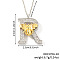 Brass Micro Pave Clear Cubic Zirconia Bee Initial Pendant Necklaces, Platinum & Golden, Letter R, 15.75 inch(40cm), pendant: 29x23mm