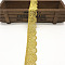 Lace Trim, Polyester Silk Elastic Ribbon, For Sewing Decoration, Gold, 1 inch(25mm)