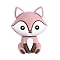 Silicone Beads, Fox, Pink, 30x23x16.5mm, Hole: 2mm
