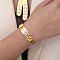 304 Stainless Steel with Cubic Zirconia Bracelet, Golden, 7.20 inch(18.3cm)