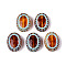 Painted Transparent Acrylic Beads, Imitation Amber, Oval, Sienna, 17.5x13x6mm, Hole: 1.6mm, about 632pcs/500g