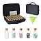 60Pcs Glass Bead Containers Set, Wishing Bottle, with Cork Stopper and Funnel, Paper Stickers, Black, Bottle: 2.2x5.7cm